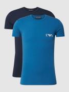 Emporio Armani T-Shirt mit Label-Print im 2er-Pack in Blau, Größe M