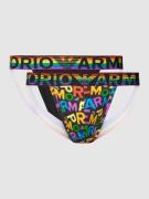 Emporio Armani Jockstrap mit eingewebtem Logo Modell 'RAINBOW' in Blac...