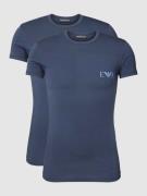 Emporio Armani T-Shirt mit Label-Print in Marine, Größe S