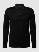 Emporio Armani Poloshirt mit Allover-Logo-Muster in Black, Größe L