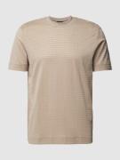 Emporio Armani T-Shirt mit Allover-Label-Motiv in Beige, Größe L