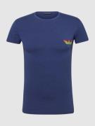 Emporio Armani T-Shirt mit Label-Print in Dunkelblau, Größe L