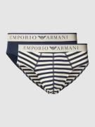 Emporio Armani Slip mit Label-Bund im 2er-Pack in Marine, Größe S