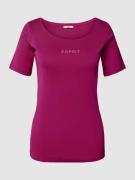 Esprit T-Shirt mit Strasssteinbesatz in Fuchsia, Größe XXL