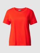 Esprit T-Shirt mit geripptem Rundhalsausschnitt in Rot, Größe S