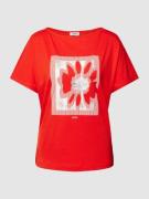 Esprit T-Shirt mit Motiv- und Label-Print in Rot, Größe S
