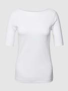 Esprit T-Shirt in unifarbenem Design in Offwhite, Größe L