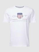 Gant T-Shirt mit Label-Print Modell 'ARCHIVE SHIELD' in Weiss, Größe M