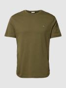 Gant T-Shirt aus Baumwolle mit Label-Detail in Oliv, Größe S