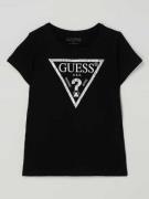 Guess T-Shirt mit Metallic-Print in Black, Größe 140
