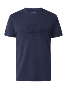 Guess T-Shirt mit Label-Stitching in Marine, Größe S