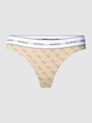 Guess String mit Allover-Muster Modell 'CARRIE' in Beige, Größe S