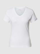 Guess T-Shirt mit V-Ausschnitt in Weiss, Größe S