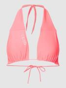 Guess Bikini-Oberteil mit Label-Print in Neon Pink, Größe XS