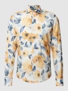 JOOP! Slim Fit Business-Hemd mit floralem Muster in Bleu, Größe 38