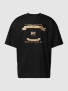KARL KANI Boxy Fit T-Shirt mit Label-Stitching in Black, Größe XS