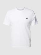 Lacoste T-Shirt mit Rundhalsausschnitt und Label-Stitching in Weiss, G...