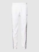 Lacoste Sweatpants mit Label-Streifen in Weiss, Größe XL