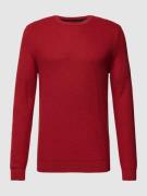 Pierre Cardin Strickpullover in unifarbenem Design mit Rundhalsausschn...