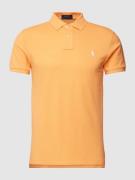 Polo Ralph Lauren Slim Fit Poloshirt mit Label-Stitching in Apricot, G...