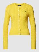 Polo Ralph Lauren Strickpullover mit Zopfmuster in Gelb, Größe XS