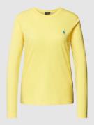 Polo Ralph Lauren Longsleeve mit Logo-Stitching in Gelb, Größe XS