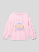 Roxy Sweatshirt mit Label-Motiv-Print Modell 'MORNING HIKE' in Rosa, G...