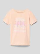 Roxy T-Shirt mit Label-Motiv-Print Modell 'PURPLE HEARTS' in Apricot, ...