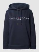 Tommy Hilfiger Hoodie mit Label-Stitching in Dunkelblau, Größe L