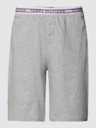 Tommy Hilfiger Pyjama-Shorts mit Logo-Stitching in Hellgrau, Größe S
