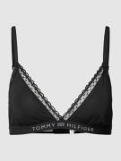 TOMMY HILFIGER Triangel-BH mit Spitzenbesatz in Black, Größe XS