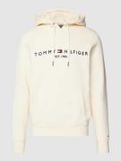 Tommy Hilfiger Hoodie mit Label-Stitching in Offwhite, Größe S