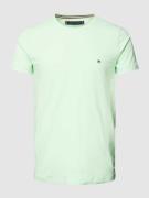 Tommy Hilfiger Slim Fit T-Shirt mit Logo-Stitching in Mint, Größe S