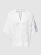 Windsor Strickshirt mit V-Ausschnitt in Weiss, Größe 40