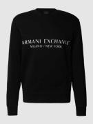 ARMANI EXCHANGE Sweatshirt mit Label-Print in Black, Größe L