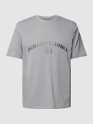 ARMANI EXCHANGE T-Shirt mit Label-Print in Hellgrau, Größe S