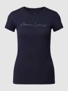 ARMANI EXCHANGE T-Shirt mit Label-Ziersteinbesatz in Dunkelblau, Größe...