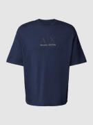 ARMANI EXCHANGE Comfort Fit T-Shirt mit Label-Print in Marine, Größe S