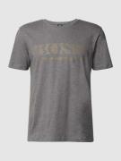 BOSS Green T-Shirt mit Label-Print Modell 'Tee Pixel' in Anthrazit Mel...