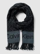 CK Calvin Klein Schal mit Allover-Logo-Muster Modell 'FRINGES' in Blac...