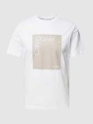 CK Calvin Klein T-Shirt mit Label-Print in Weiss, Größe S