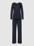 Hanro Pyjama mit Spitzenbesatz in Black, Größe XS