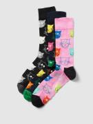 Happy Socks Socken mit Allover-Print Modell 'Mixed Cat' im 3er-Pack in...