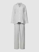 Lauren Ralph Lauren Pyjama mit Streifenmuster in Hellgrau, Größe S