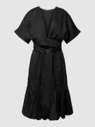 Lauren Ralph Lauren Leinenkleid mit tiefem V-Ausschnitt Modell 'LIGIAN...