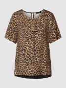 Oui Bluse mit Animal-Print in Camel, Größe 34