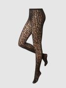 Wolford Strumpfhose mit Animal-Print Modell 'Josey' in Black, Größe XS