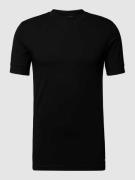 Drykorn T-Shirt mit gerippten Abschlüssen Modell 'ANTON' in Black, Grö...