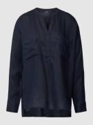 Esprit Collection Bluse aus Leinen mit Brusttaschen in Marine, Größe X...