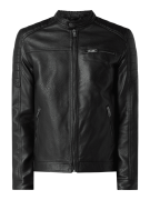 Jack & Jones Jacke mit Biker-Look Modell 'Rocky' in Black, Größe L